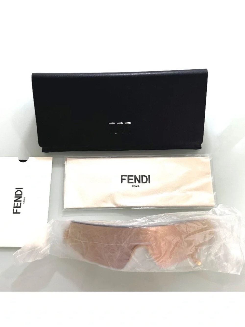 FENDI "Forceful" FF0440/S Shield Sunglasses (Rose Gold) (BRAND NEW) $515 MSRP